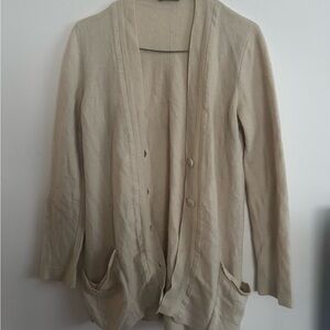 Stefanel Beige Cashmere Cardigan Sweater
